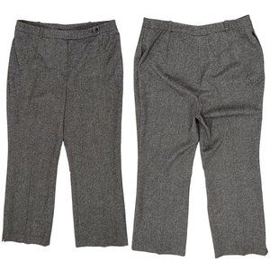Akris Punto Wool Straight Leg Trouser Pants in Brown Gray Women's Size 14